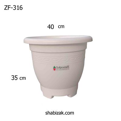 گلدان پلاستیکی گرد 40 سانتی گلپونه