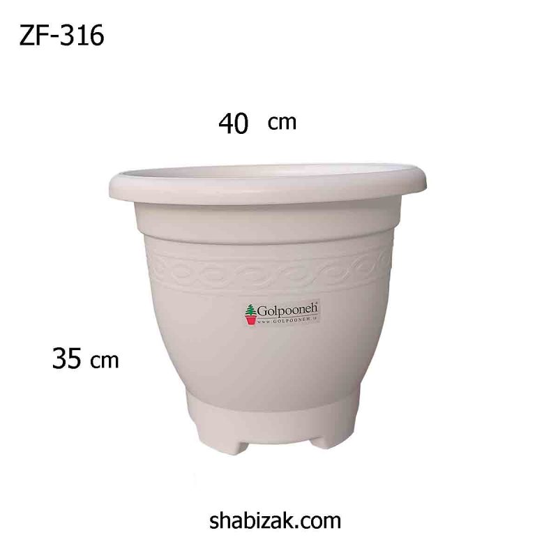 گلدان پلاستیکی گرد 40 سانتی گلپونه